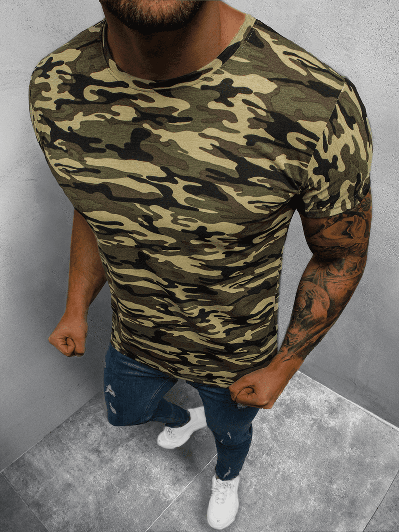 T-Shirt męski zielony-moro OZONEE O/BL70