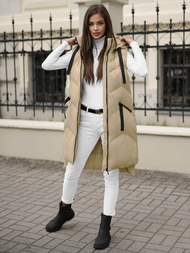 Стьобаний жіночий жилет Бежева OZONEE JS/M788/62Z