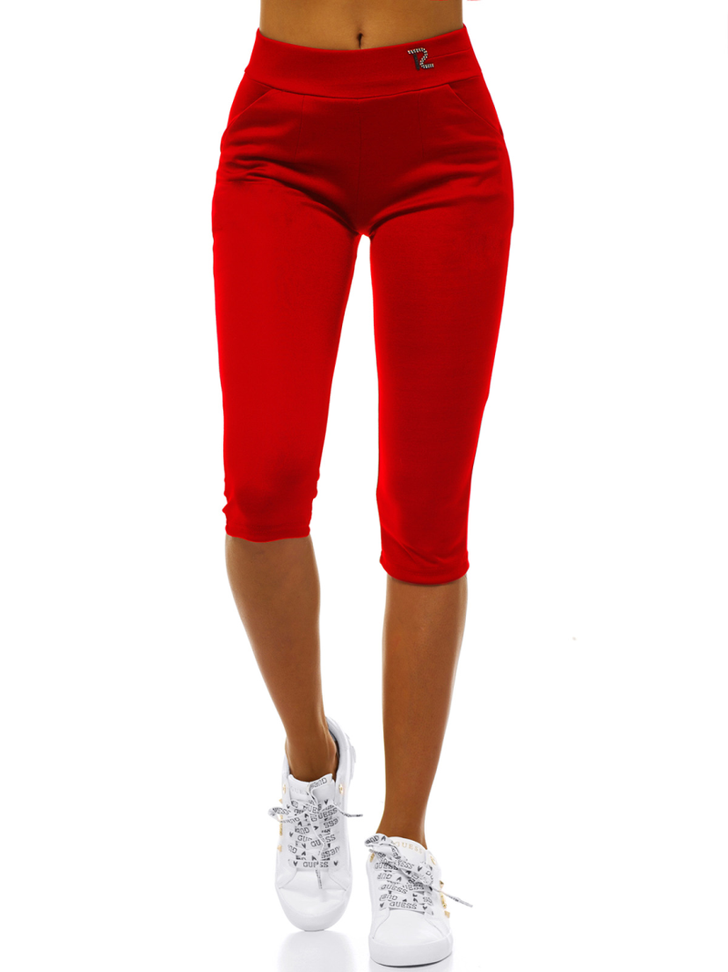 Legginsy krótkie damskie czerwone OZONEE JS/1027/A5