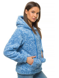 Bluza damska z kapturem niebieska OZONEE JS/HH034/9