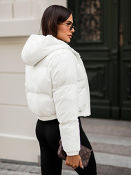 Kurtka zimowa damska pikowana biała OZONEE JS/5M3260/281