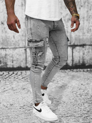 Spodnie jeansowe męskie szare OZONEE O/B5721Z