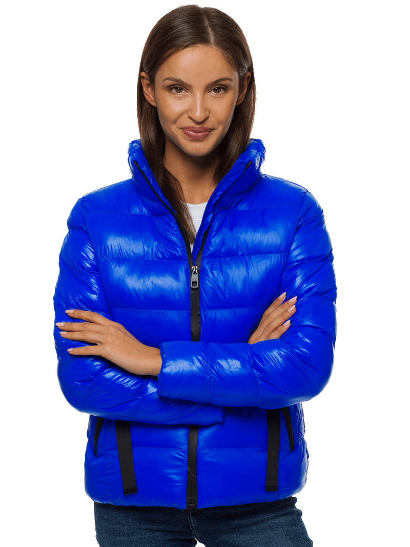 Kurtka pikowana damska ciemnoniebieska OZONEE JS/M23061/4