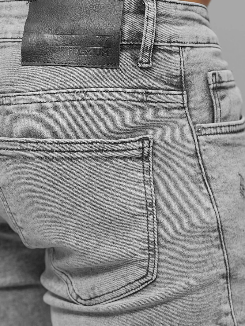 Spodnie jeansowe męskie szare OZONEE O/B5721Z