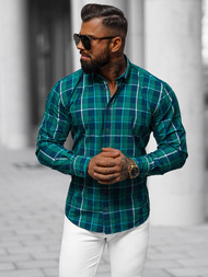 Koszula męska w kratę zielona OZONEE O/V99