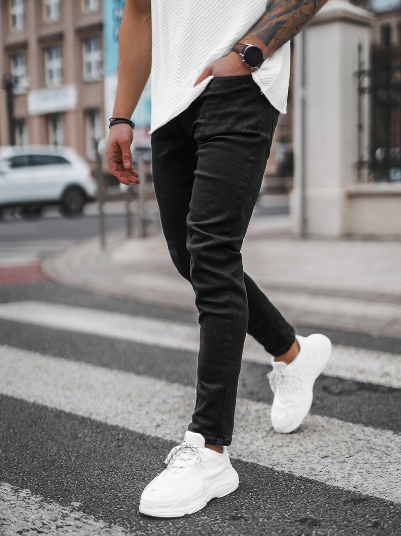 Spodnie jeansowe męskie czarne OZONEE E/5195/03