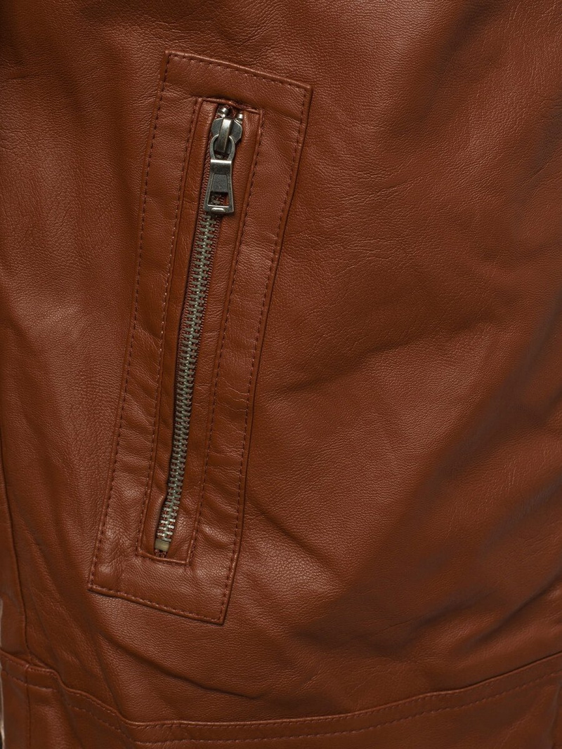 Kurtka skórzana męska camel OZONEE YD/BF59359Z