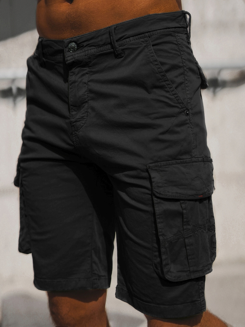 Spodenki męskie chino czarne OZONEE T/XX160086/1