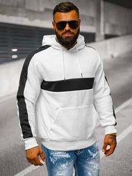 Bluza z kapturem męska biała OZONEE JS/3B565