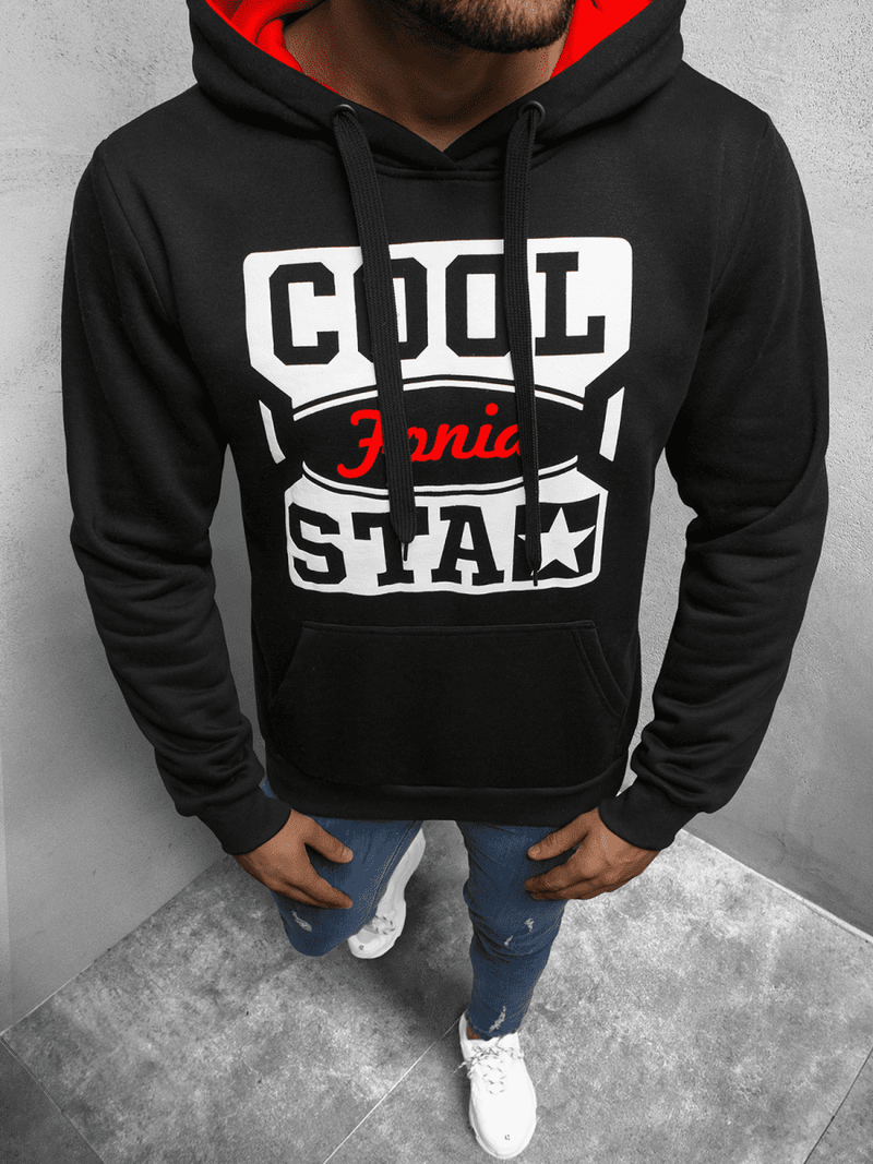 Bluza z kapturem męska czarna OZONEE JS/Y10027