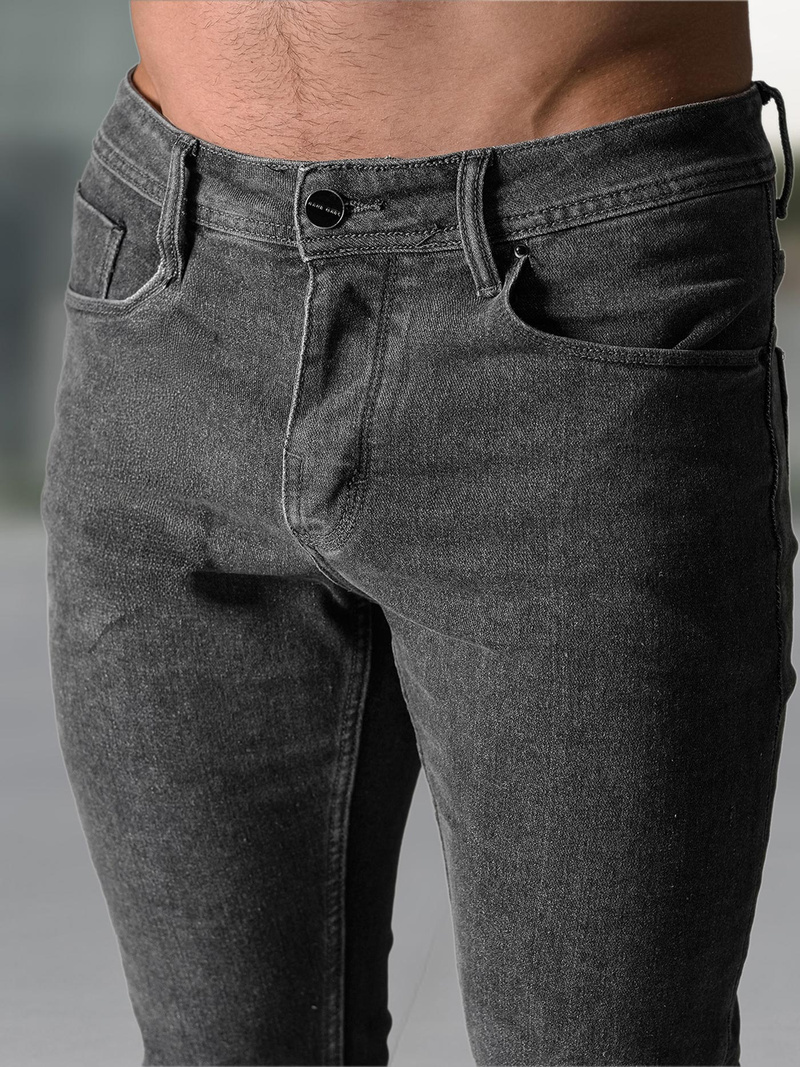 Spodnie jeansowe męskie slim fit grafitowe OZONEE NB/MP0191G