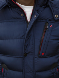 Kurtka zimowa męska pikowana granatowa OZONEE JB/JP1185Z