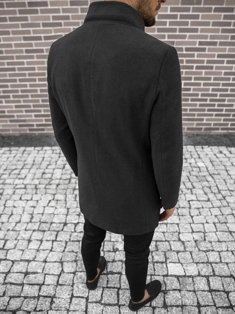 Płaszcz męski czarny OZONEE O/5628