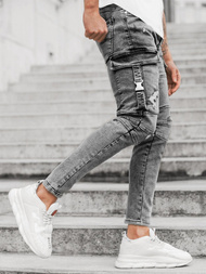 Spodnie jeansowe męskie szare OZONEE O/B5721