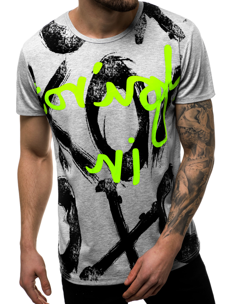 T-Shirt męski szary OZONEE JS/KS1985