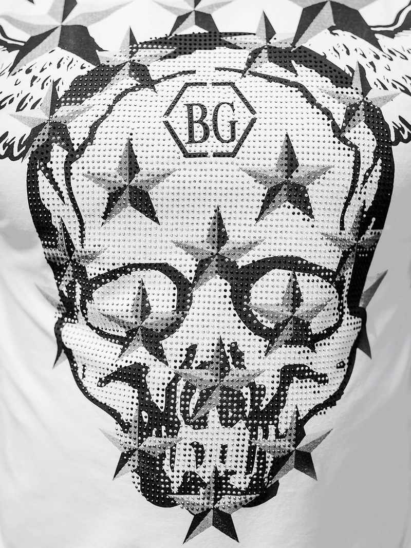 T-shirt męski slim fit biały OZONEE NB/MT3053Z