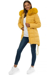 Kurtka zimowa damska parka z futerkiem jasny-camel OZONEE O/SW029/46