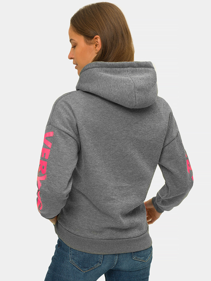 Bluza z kapturem damska grafitowa OZONEE JS/B26012