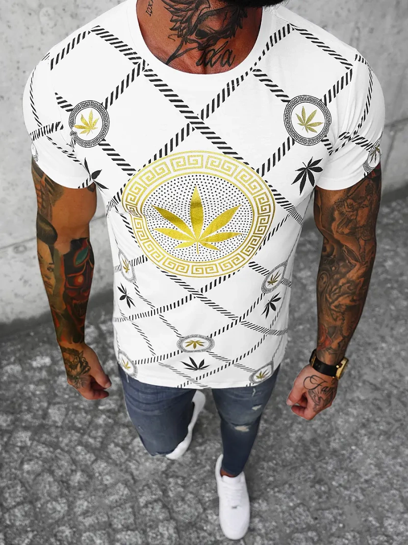 T-shirt męski biały OZONEE O/T130/1