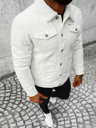 Kurtka męska jeansowa sherpa biała OZONEE NB/MJ541