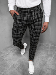 Spodnie męskie chino materiałowe czarne OZONEE DJ/5508