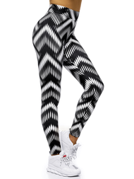 Legginsy damskie czarno-białe OZONEE O/20700
