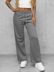 Spodnie dresowe damskie z szeroką nogawką grafitowe OZONEE JS/92K508/5