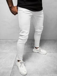 Spodnie jeansowe męskie białe OZONEE B/20203035