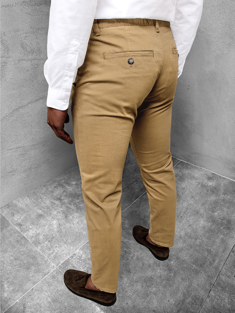 Spodnie chinosy męskie beżowe OZONEE JB/JP1143/11