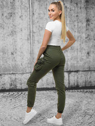 Spodnie damskie chino joggery khaki OZONEE O/802