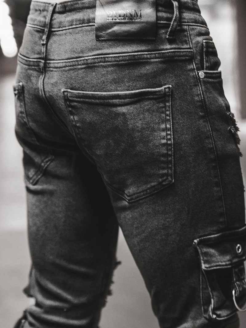 Spodnie jeansowe męskie czarne OZONEE O/B5960Z