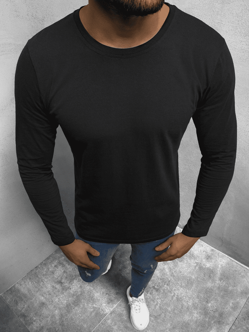 Longsleeve męski czarny OZONEE O/1209Z