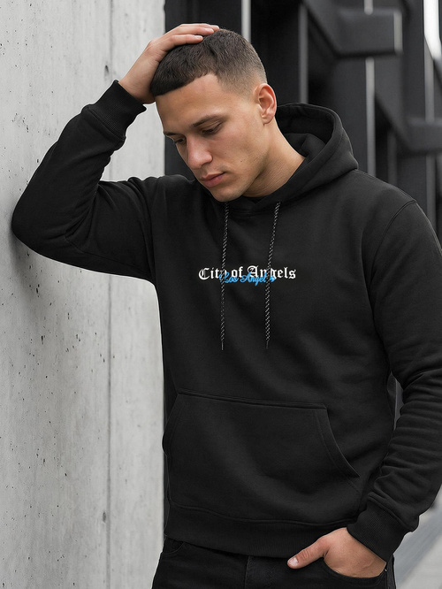 Bluza z kapturem męska czarna OZONEE JS/21B1901/3