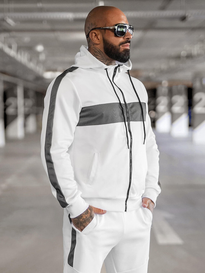 Komplet dresowy męski biały OZONEE JS/8C8115/1Z