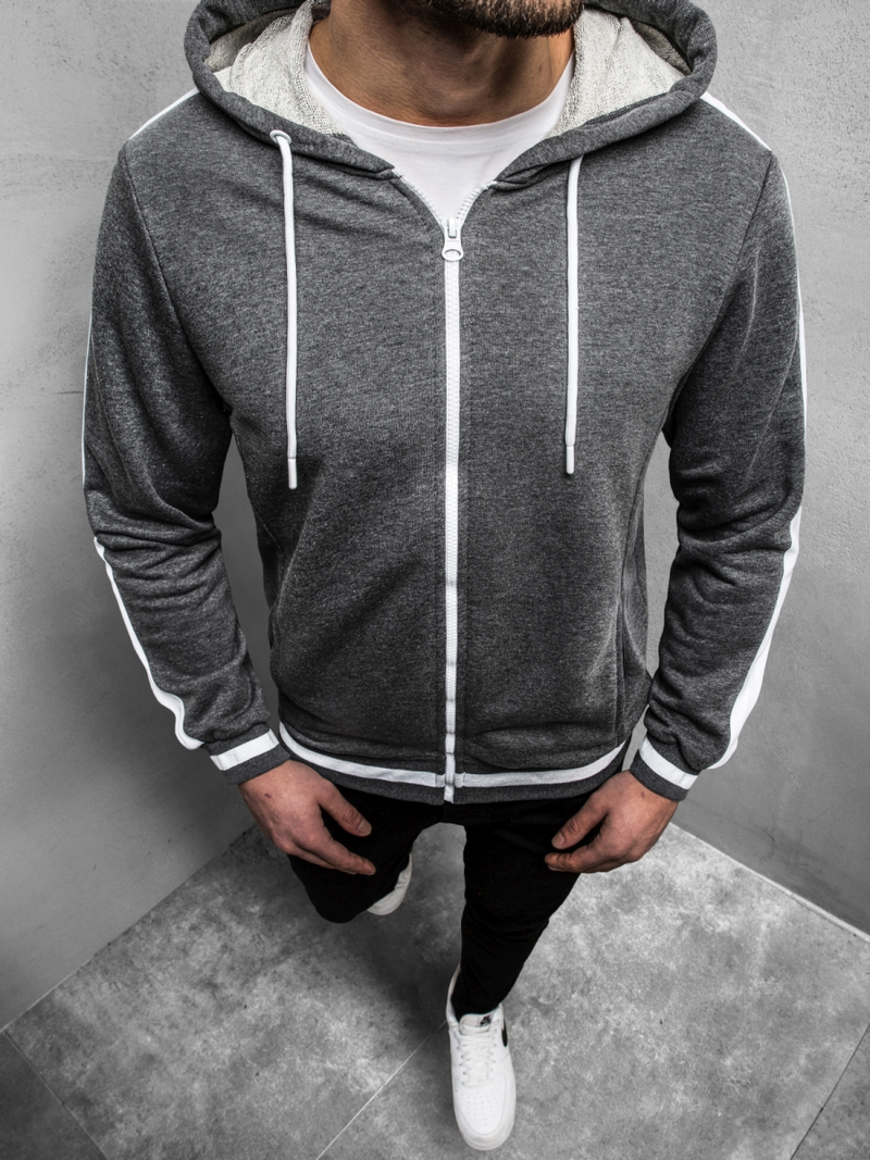 Толстовка чоловіча Темно-сіра OZONEE A/1009Z