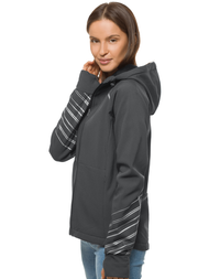 Kurtka softshell damska z kapturem grafitowa OZONEE JS/KSW6002