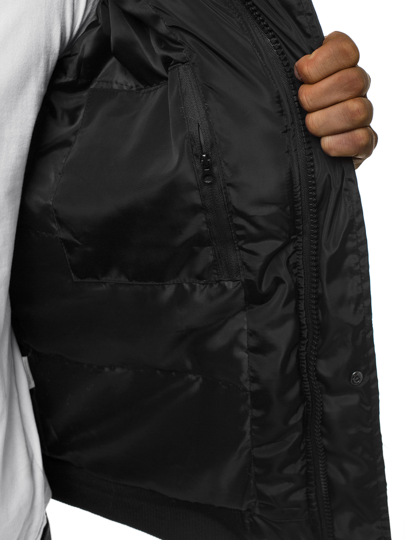 Kurtka zimowa męska czarna OZONEE JS/2019005