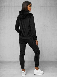 Komplet dresowy damski welurowy czarny OZONEE O/8C1175/3Z