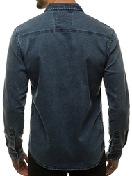 Koszula męska jeansowa granatowa OZONEE O/3444