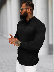 Sweter męski kardigan czarny OZONEE NB/MM6011/4Z