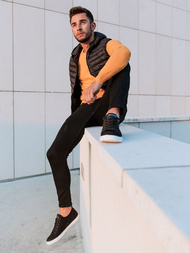 Kamizelka męska pikowana z kapturem czarna OZONEE JS/HDL88002Z