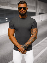 T-shirt męski slim fit grafitowy OZONEE NB/MT3001Z