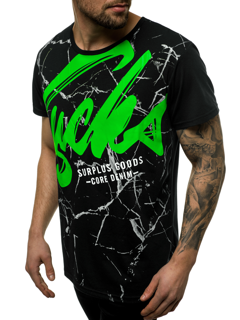 T-Shirt męski czarny OZONEE JS/KS2015