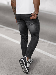 Spodnie jeansowe męskie slim fit czarne OZONEE NB/MP0142N