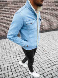 Kurtka męska jeans jasnoniebieska OZONEE BN/7274