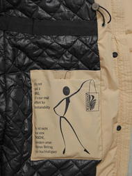 Kurtka zimowa damska długa pikowana beżowa OZONEE O/W377Z