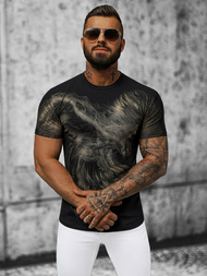 T-shirt męski slim fit czarny OZONEE NB/MT3039