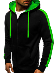Bluza rozpinana męska czarno-zielona OZONEE JS/2015