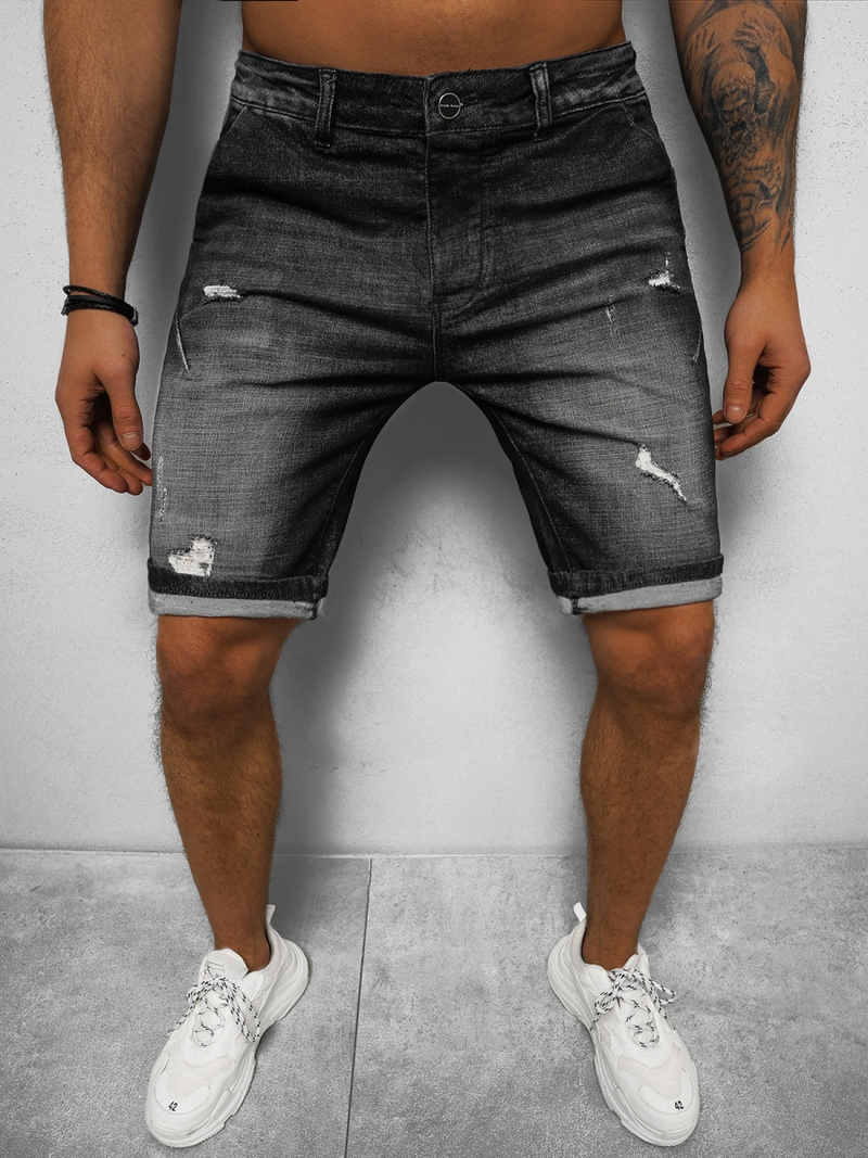 Spodenki męskie jeansowe czarne OZONEE NB/MP0042N