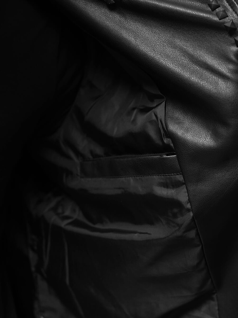 Kurtka skórzana męska czarna OZONEE O/8902